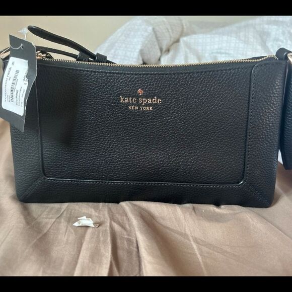 BRAND NEW Kate Spade Black Textured Leather Bag - Picture 1 of 2